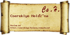 Csereklye Heléna névjegykártya